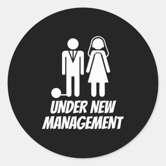 Funny Just Married , Fun Newlywed Gag For Men  ラウンドシール (正面)