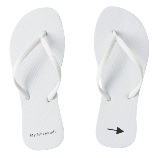 Funny Just Married My Husband Marriage Arrow ビーチサンダル (ソール)