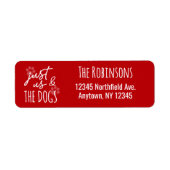 Funny Just Us & The Dogs Red Return Address ラベル (正面)