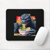 Funny Kaiju Eating Ramen Japanese Monster Lover Bi マウスパッド (マウス)