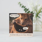 Funny kangaroo new home greeting card カード (スタンド正面)