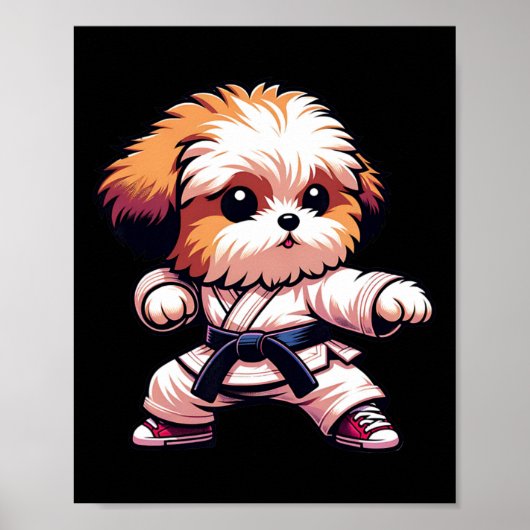 Funny Karate Bolonka Dog Humor Martial Arts Fun Fo ポスター (正面)