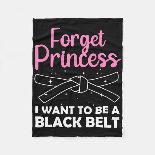 Funny Karate Design For Women Girls Black Belt Mar フリースブランケット (正面)