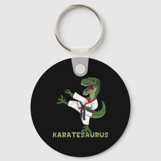 Funny Karate Dinosaur Karatesaurus T-rex Graphic K キーホルダー (正面)