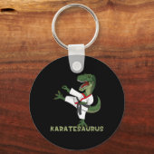 Funny Karate Dinosaur Karatesaurus T-rex Graphic K キーホルダー (正面)