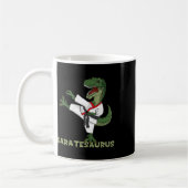 Funny Karate Dinosaur Karatesaurus T-rex Graphic K コーヒーマグカップ (左)