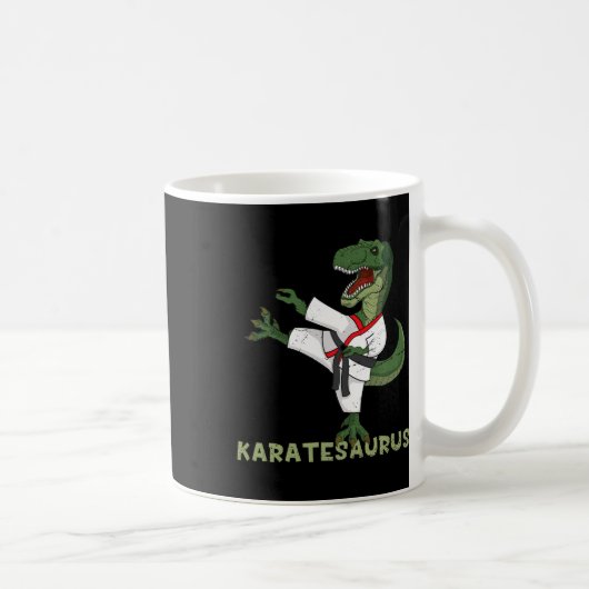 Funny Karate Dinosaur Karatesaurus T-rex Graphic K コーヒーマグカップ (右)