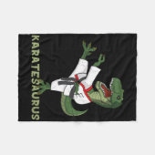 Funny Karate Dinosaur Karatesaurus T-rex Graphic K フリースブランケット (正面(横))