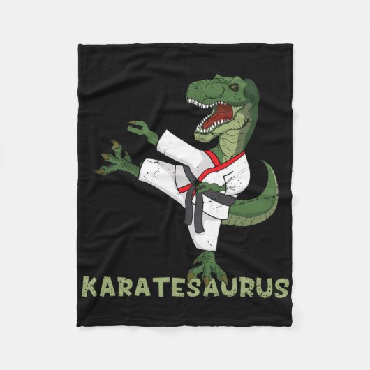 Funny Karate Dinosaur Karatesaurus T-rex Graphic K フリースブランケット (正面)