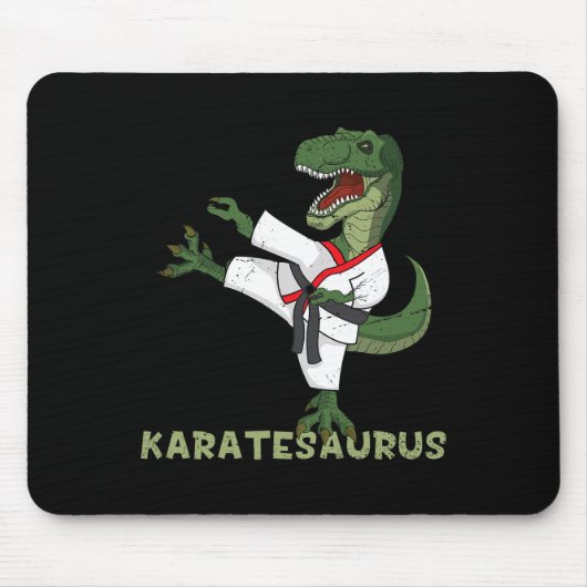 Funny Karate Dinosaur Karatesaurus T-rex Graphic K マウスパッド (正面)