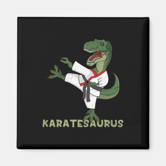 Funny Karate Dinosaur Karatesaurus T-rex Graphic K マグネット (正面)