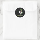 Funny Karate Dinosaur Karatesaurus T-rex Graphic K ラウンドシール (バッグ)
