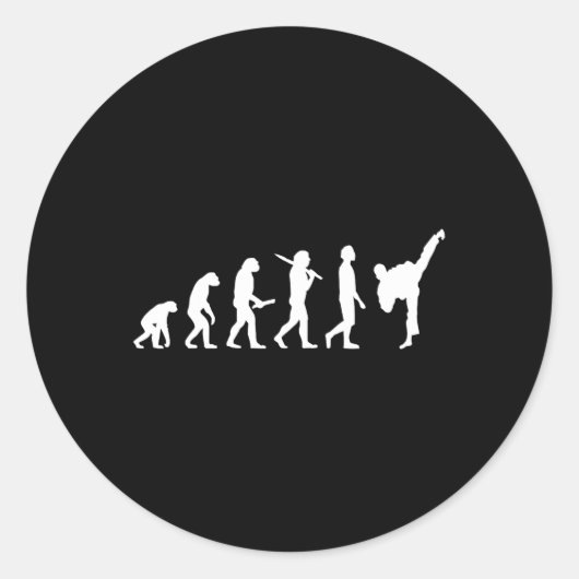 Funny Karate Evolution Gift For Martial Artists  ラウンドシール (正面)