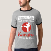 Funny Karate Gift – Touch Me and Your First Lesson Tシャツ (正面)