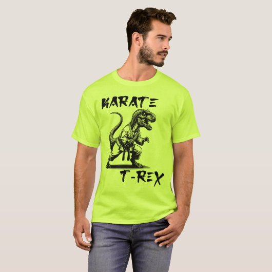 Funny Karate T-Rex Dinosaur T-Shirt Tシャツ (正面フル)