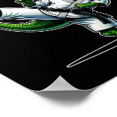 Funny Karatesaurus Dinosaur T Rex In Karate Gi Bla ポスター (角)