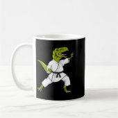 Funny Karatesaurus T-rex Dinosaur Karate Samurai D コーヒーマグカップ (左)