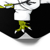 Funny Karatesaurus T-rex Dinosaur Karate Samurai D ポスター (角)