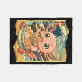 Funny Kawaii Axolotl Ramen Noodle Bowl Japanese Wa フリースブランケット (正面(横))