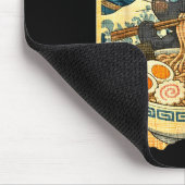 Funny Kawaii Black Cat Ramen Noodle Bowl Japanese マウスパッド (コーナー)