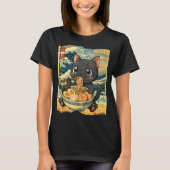 Funny Kawaii Black Cat Ramen Noodle Bowl Japanese  Tシャツ (正面)
