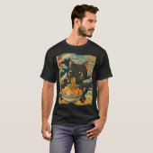 Funny Kawaii Black Cat Ramen Noodle Bowl Japanese  Tシャツ (正面フル)