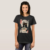 Funny Kawaii Gamer Cat Retro Japanese Cat Ramen Ga Tシャツ (正面フル)