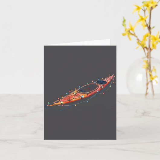Funny Kayak Christmas Graphics Lights Lover Kayaki カード (黄色い花)