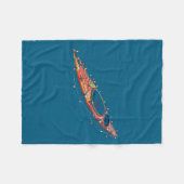 Funny Kayak Christmas Graphics Lights Lover Kayaki フリースブランケット (正面(横))