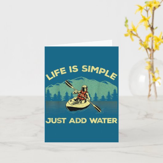 Funny Kayaking Design For Men Women Paddling Canoe カード (黄色い花)