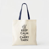 Funny Keep Calm and Carry Yarn Knitting or Crochet トートバッグ (正面)