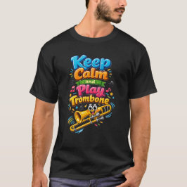 Funny Keep Calm and Play Trombone Music Design Tシャツ
