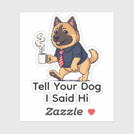 Funny Keeshond Dog Business Suit Coffee  シール (シート)