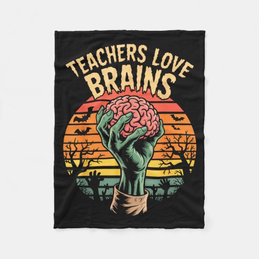 Funny Key Quote All Teachers Love Brains Cool Hall フリースブランケット (正面)