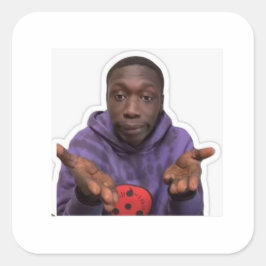 Funny Khaby Meme Vinyl Sticker スクエアシール