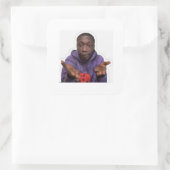 Funny Khaby Meme Vinyl Sticker スクエアシール (バッグ)