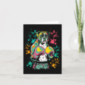 Funny Kickboxing Or Boxing Boxer Dog For Men Women カード (正面)