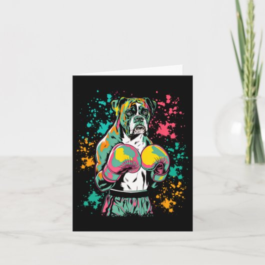 Funny Kickboxing Or Boxing Boxer Dog For Men Women カード (正面)