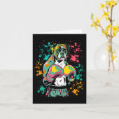 Funny Kickboxing Or Boxing Boxer Dog For Men Women カード (黄色い花)