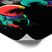 Funny Kickboxing Or Boxing Boxer Dog Men Women Kid ポスター (角)