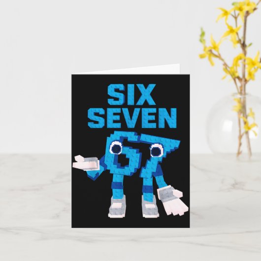 Funny Kid Meme Six Seven 6 7 Italian Brainrot Bruh カード (黄色い花)