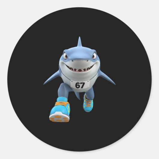 Funny Kids 67 Meme Tralalero Tralala Runner Italia ラウンドシール (正面)