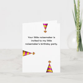 Funny Kids' Birthday Party Little Noisemakers 招待状