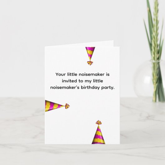 Funny Kids' Birthday Party Little Noisemakers 招待状 (正面)