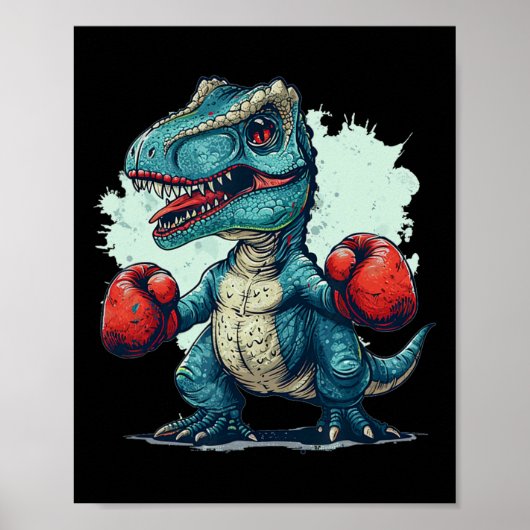 Funny Kids Boxing Dinosaur With Boxing Gloves Cost ポスター (正面)