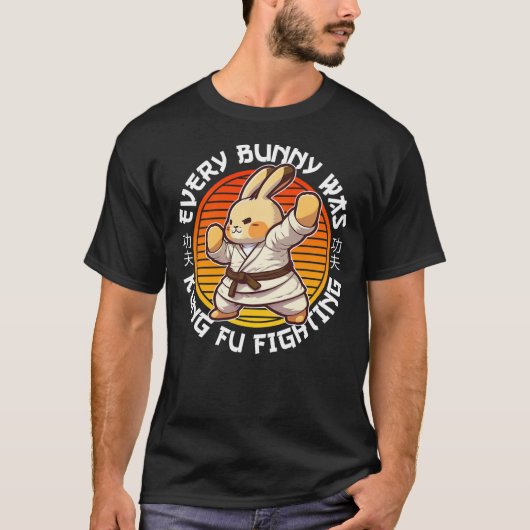 Funny Kids Easter Rabbit Every Bunny Was Kung Fu F Tシャツ (正面)