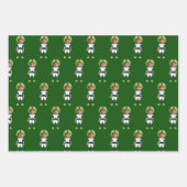 Funny Kids Photo Football Player Green Customized ラッピングペーパーシート (正面)