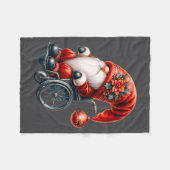 Funny Kids Wheelchair Santa Graphic For Men Christ フリースブランケット (正面(横))