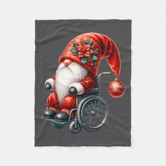 Funny Kids Wheelchair Santa Graphic For Men Christ フリースブランケット (正面)