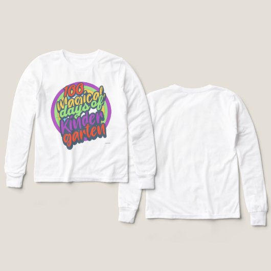 Funny Kindergarten 100th Day Sparkle Teacher Class (デザイン 正面＆背面)